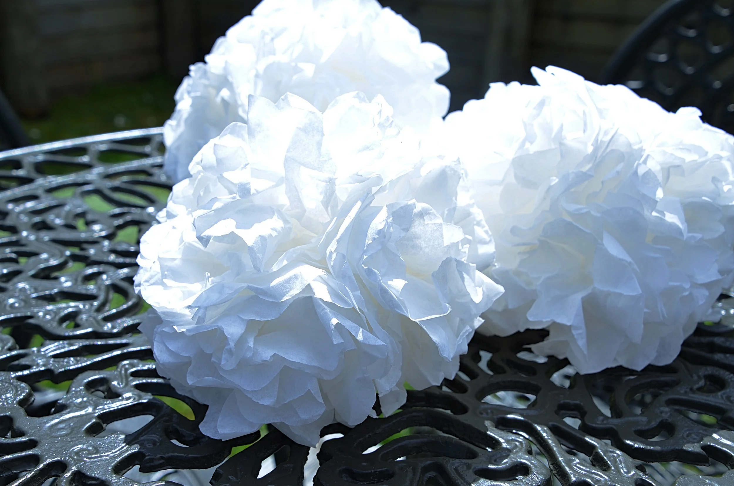 Decorative flower ball made from coffee filters