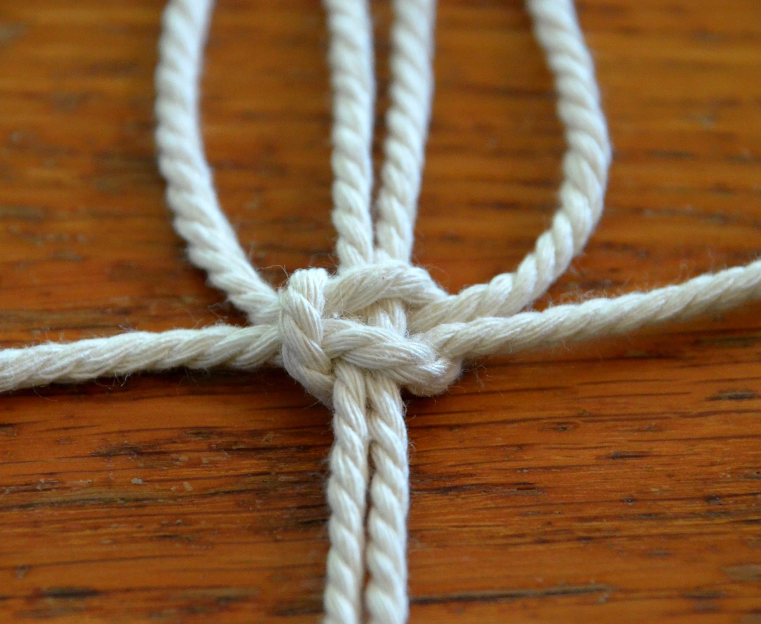 Double Half Hitch knot creating a diagonal pattern